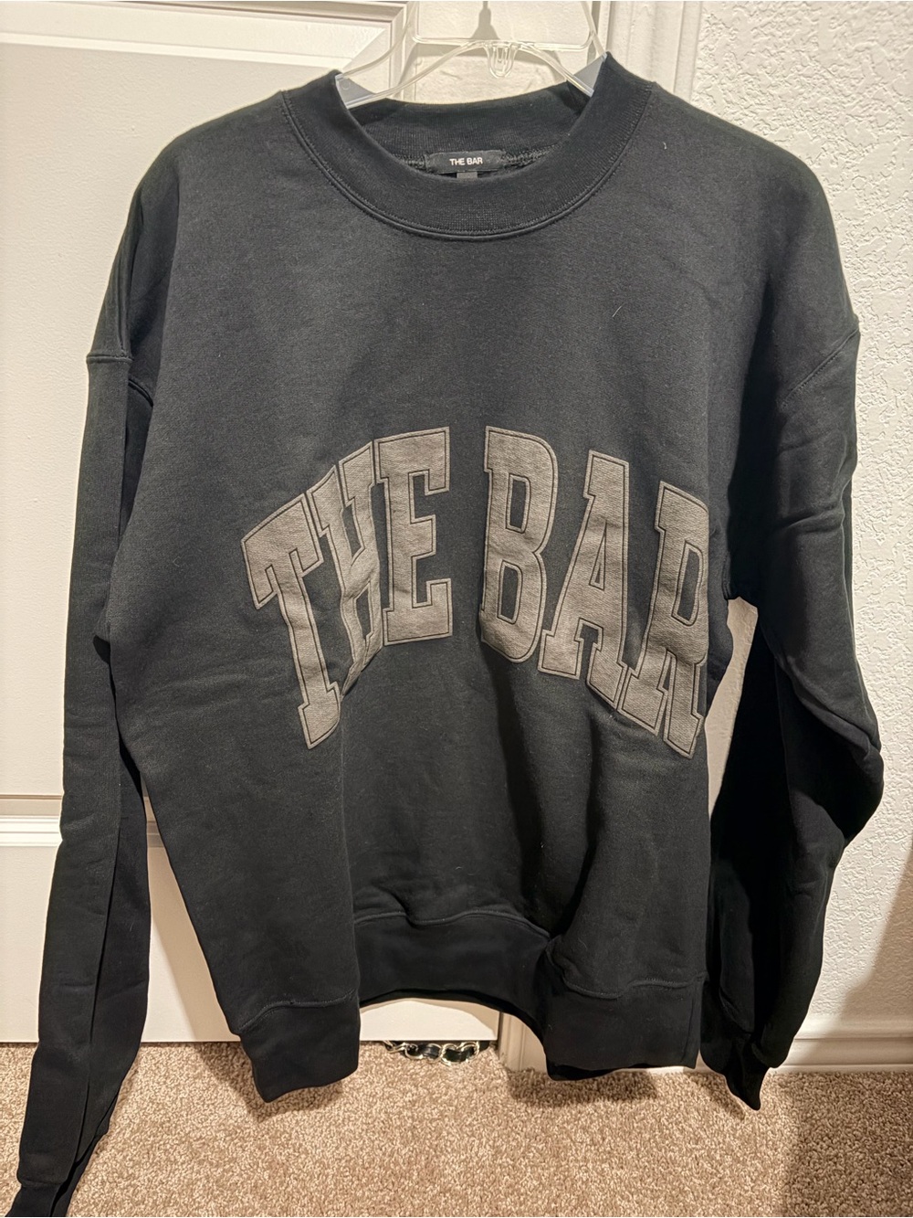 The Bar Black Sweatshirt with Gray Arched Logo